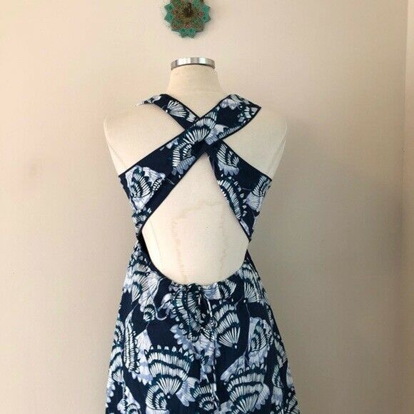 Tyler Boe ruffled maxi style midi dress blue small - Picture 3 of 3